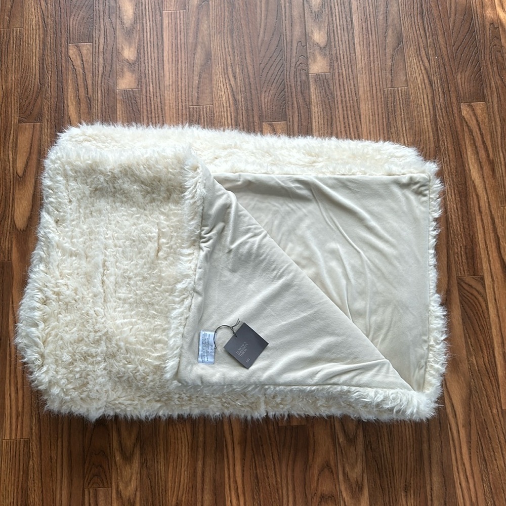 Restoration Hardware Luxe Faux Sheepskin Fur Throw Blanket